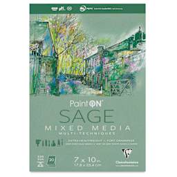 Clairefontaine PaintOn Mixed Media Pad - Sage, 7" x 10", 20 Sheets (front cover)