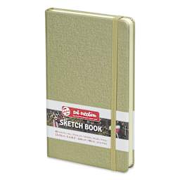 Talens Art Creations Sketchbook - Metallic White Gold, 8.3" x 5.1" (side view)