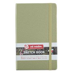 Talens Art Creations Sketchbook - Metallic White Gold, 8.3" x 5.1" (front view)