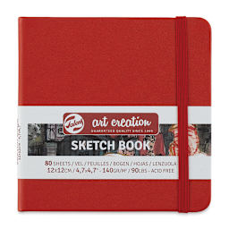 Talens Art Creations Sketchbook - Front of Square Red Sketchbook