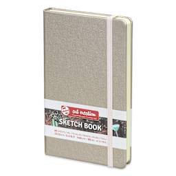 Talens Art Creations Sketchbook - Metallic Pink Champagne, 8.3" x 5.1" (side view)