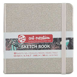Talens Art Creations Sketchbook - Metallic Pink Champagne, 4.7" x 4.7" (front view)