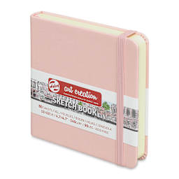 Talens Art Creations Sketchbook - Pastel Pink, 4.7" x 4.7" (side view)