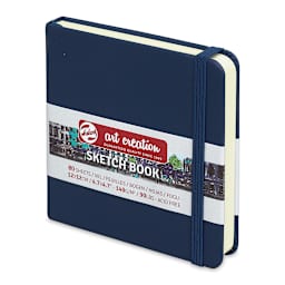 Talens Art Creations Sketchbook - Navy Blue, 4.7" x 4.7" (side view)