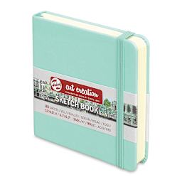 Talens Art Creations Sketchbook - Fresh Mint, 4.7" x 4.7" (side view)