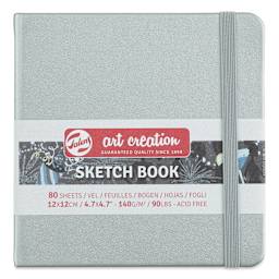 Talens Art Creations Sketchbook - Metallic Shiny Silver, 4.7" x 4.7" (front view)