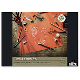 Rembrandt Toned Mixed Media Pads - Front cover of Sanguine Red pad