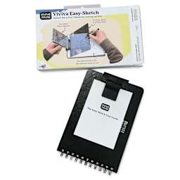 Viviva Easy Sketchbook Set, front of the packaging and sketchbook laid out