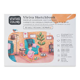 Viviva Hardbound Sketchbook - Ivory, 5-3/4" x 8-1/4", 120 lb (front of packaging)