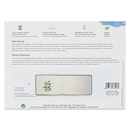 Viviva Hardbound Sketchbook - Cotton White, 5-3/4" x 8-1/4", 140 lb (back of packaging)