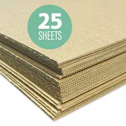 Flipside Kraft Corrugated Cardboard Sheets - E Flute, 32" x 40" x 1/16", Pkg of 25
