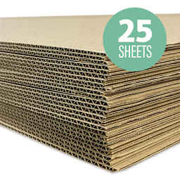 Flipside Kraft Corrugated Cardboard Sheets - C-Flute, 32" x 40" x 3/16", Pkg of 25