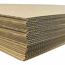 Flipside Kraft Corrugated Cardboard Sheets - C-Flute, 32" x 40" x 3/16", Pkg of 25, stacked