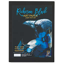 Richeson Black Art Paper Bulk Pack - 9" x 12", 15 Sheets, 135 lb