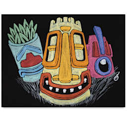 Richeson Black Art Paper Bulk Packs - Finished drawing on Black Art paper