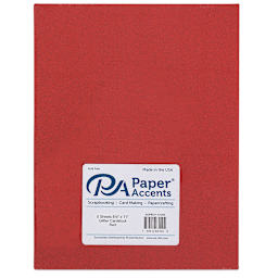 Paper Accents Glitter Cardstock - Top view of 5 pc package of Red Cardstock