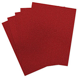 Paper Accents Glitter Cardstock - Red, 8-1/2" x 11", Pkg of 5 Sheets