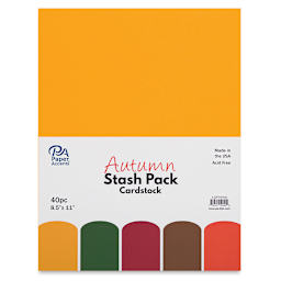 Paper Accents Cardstock Stash Packs - Components of Autumn pack shown in packaging