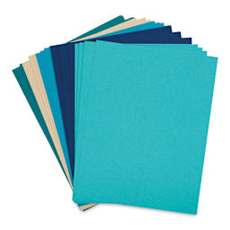 Paper Accents Cardstock Stash Packs - Components of Ocean pack shown in fan