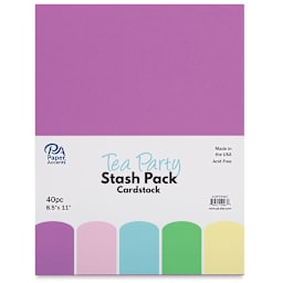 Paper Accents Cardstock Stash Pack - Tea Party, Pkg of 40 Sheets, 8-1/2" x 11"