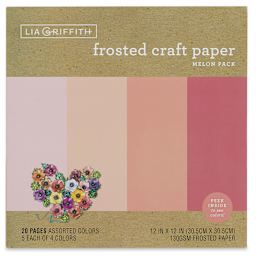 Frosted Craft Paper - Front of package of 20 sheets Melon color paper