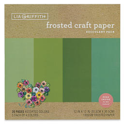 Frosted Craft Paper - Front of package of 20 sheets Succulent color paper