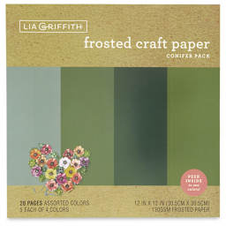 Frosted Craft Paper - Front of package of 20 sheets Conifer color paper