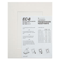 Stu-Art Economy Ready-Mats with Backing - 8" x 10", Pkg of 25, front of packaging