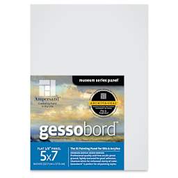 Ampersand Gessobord - 5" x 7", 1/8" Flat, Pkg of 3 (front of packaged boards)