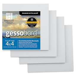 Ampersand Gessobord - 4" x 4", 1/8" Flat, Pkg of 4