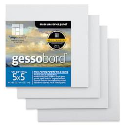 Ampersand Gessobord - 5" x 5", 1/8" Flat, Pkg of 4