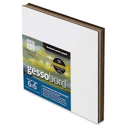 Ampersand Gessobord - 6" x 6", 1/8" Flat, Pkg of 4 (side view of the pack of boards)