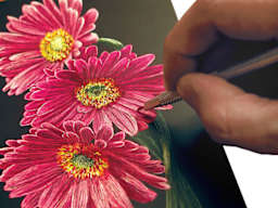 Finished artwork of Flowers on Ampersand Scratchbord