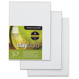 Ampersand Claybord - 5" x 7", 1/8" Flat, Pkg of 3