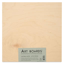 Art Boards Natural Maple Panel - 12" x 12", 1" Cradle - front in packaging