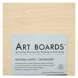 Art Boards Natural Maple Panel - 5" x 5", uncradle - front in packaging
