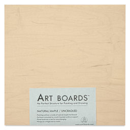 Art Boards Natural Maple Panel - 10" x 10", Uncradled - front in packaging