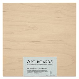 Art Boards Natural Maple Panel - 12" x 12", Uncradled - front in packaging