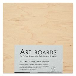 Art Boards Natural Maple Panel - 8" x 8", Uncradled - front in packaging