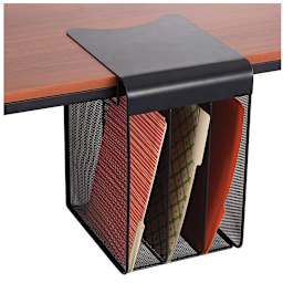 Hanging Desk Organizers - Solid top with 3 Vertical Sections below desk