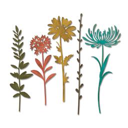 Sizzix Thinlits Dies - Items made with Set of 5 Wildflower Stem Dies
