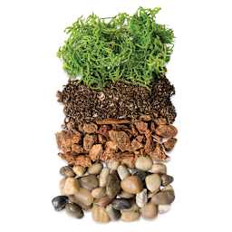 DIY Terrarium Jar Kits - Components of Newport Terrarium laid out in rows