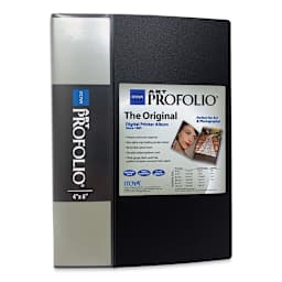 Itoya Original Art Profolio - Angled view of 24 page 4" x 6", Portrait Portfolio