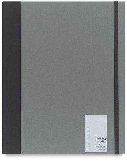 Cachet Studio Portfolios - Top view of closed Gray portfolio with label