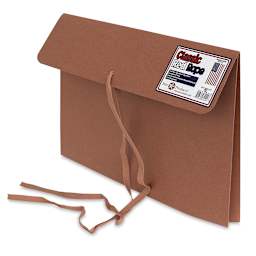 Star Products Red Wallet Tie Closure Portfolios - Right angled view of upright Portfolio
