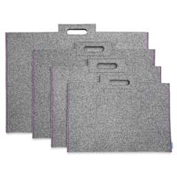 Itoya Profolio Midtown Bag - Four sizes of Gray Felt bag shown 