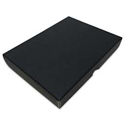 Lineco Folio Archival Storage Box - Black, Faux Leather, 9" x 12", top