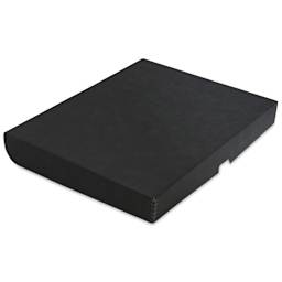 Lineco Folio Archival Storage Box - Black, Faux Leather, 11" x 14", at an angle