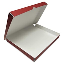 Lineco Folio Archival Storage Box - Red, Faux Leather, 9" x 12", open
