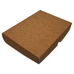 Lineco Folio Archival Storage Box - Tan, Faux Leather, 11" x 14", at an angle
